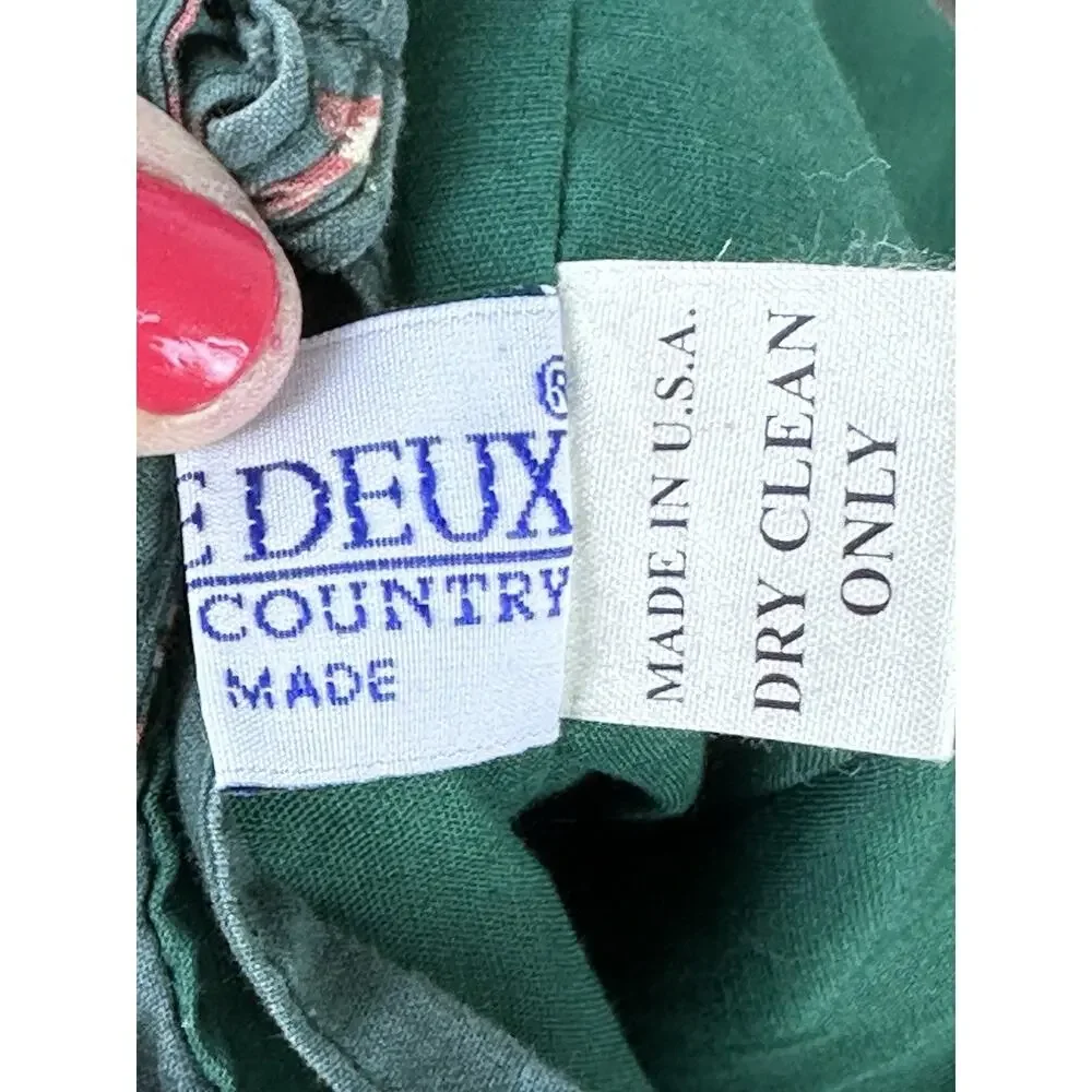 PIERRE DEUX French Country Green Floral Quilted Back Pack Sling Bag Vintage